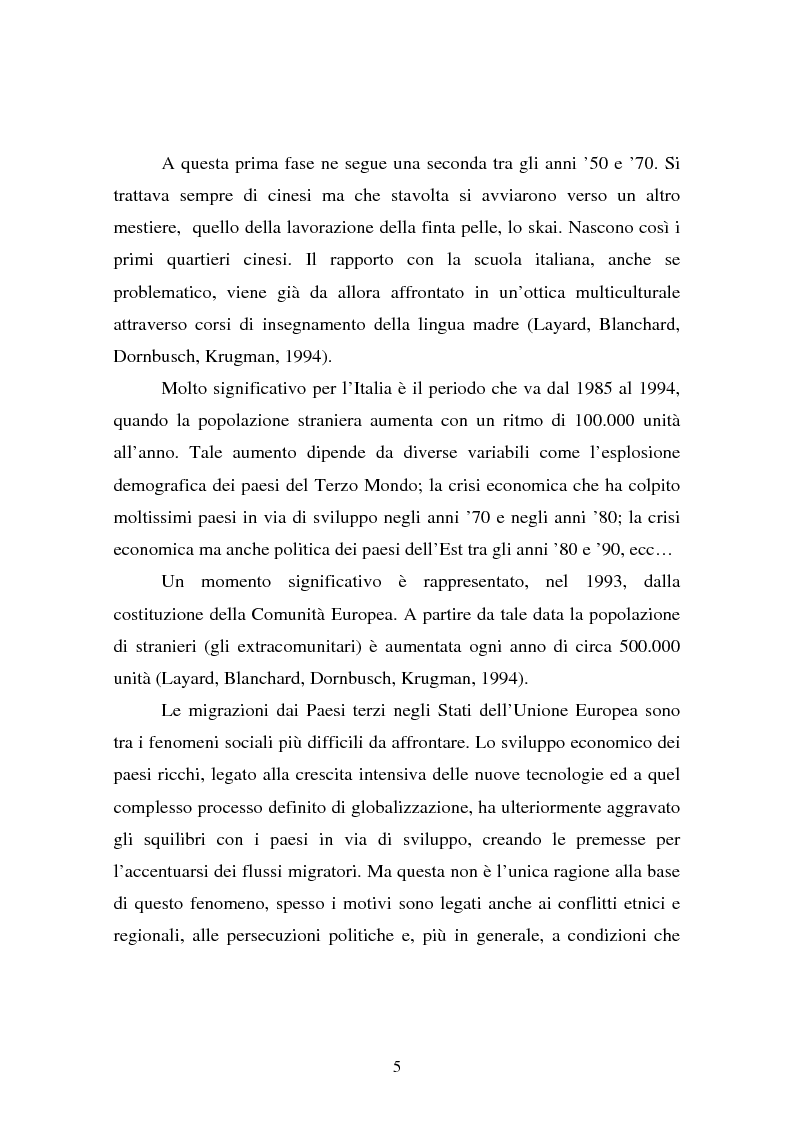 Anteprima della tesi: L’integrazione dei ragazzi stranieri a scuola: dalla multiculturalità all'interculturalità, Pagina 2