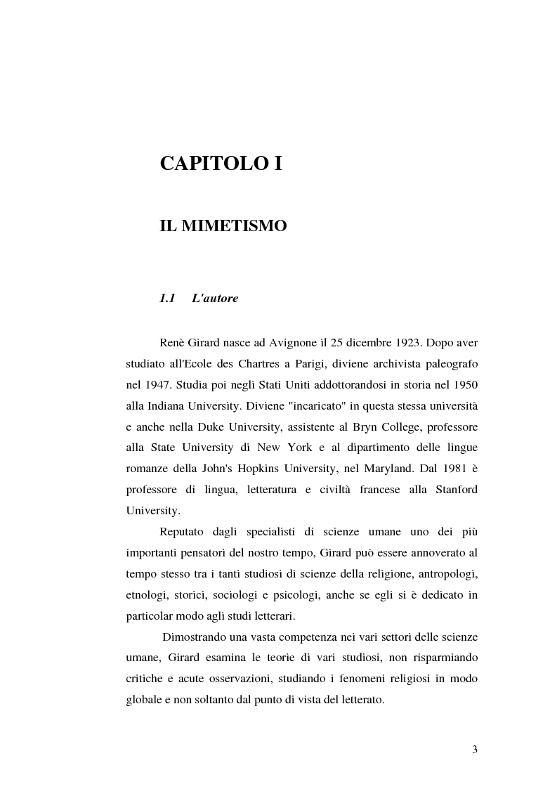 Anteprima della tesi: René Girard e la storia delle religioni: mimetismo e meccanismo vittimario, Pagina 3