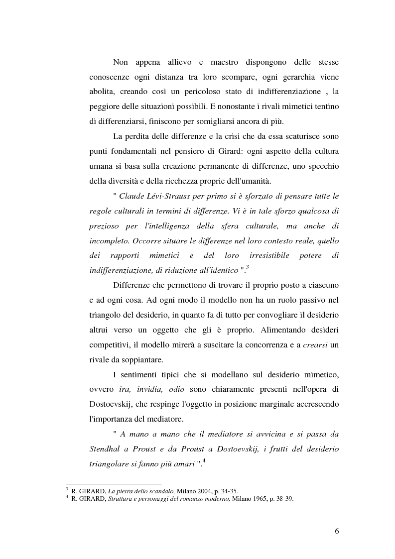 Anteprima della tesi: René Girard e la storia delle religioni: mimetismo e meccanismo vittimario, Pagina 6