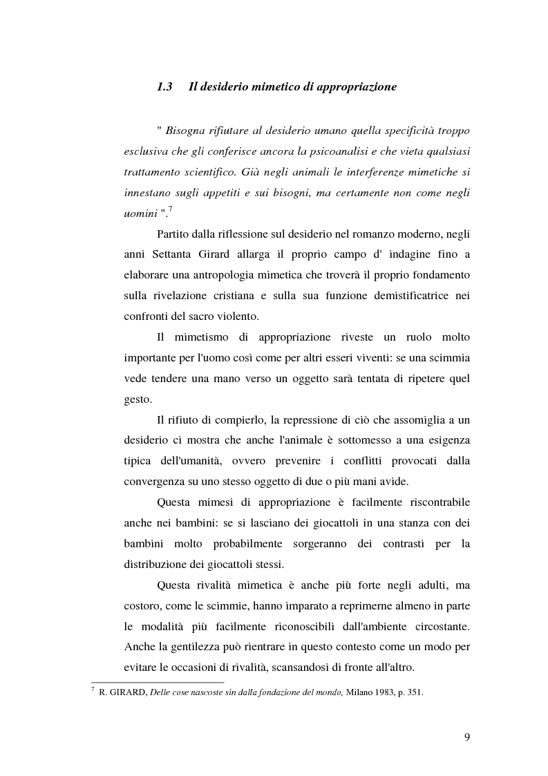 Anteprima della tesi: René Girard e la storia delle religioni: mimetismo e meccanismo vittimario, Pagina 9