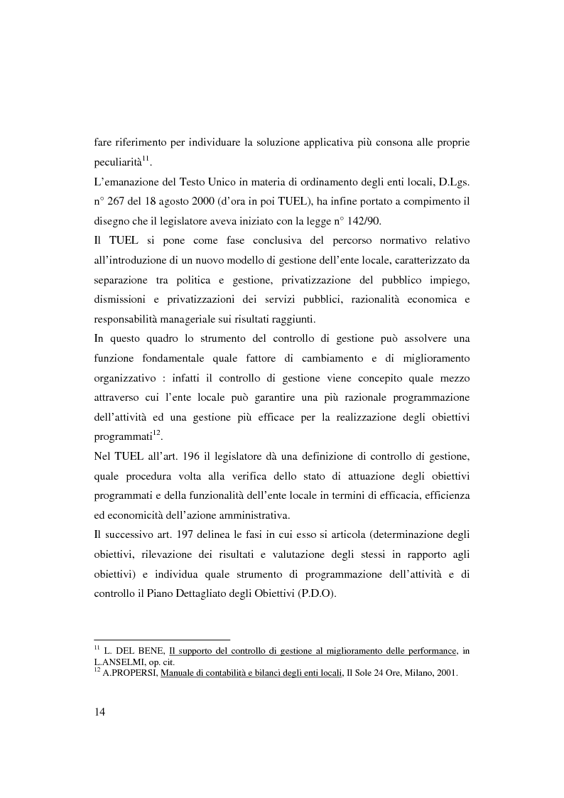 Anteprima della tesi: Bilancio sociale e sistemi di programmazione e controllo negli enti locali, Pagina 11