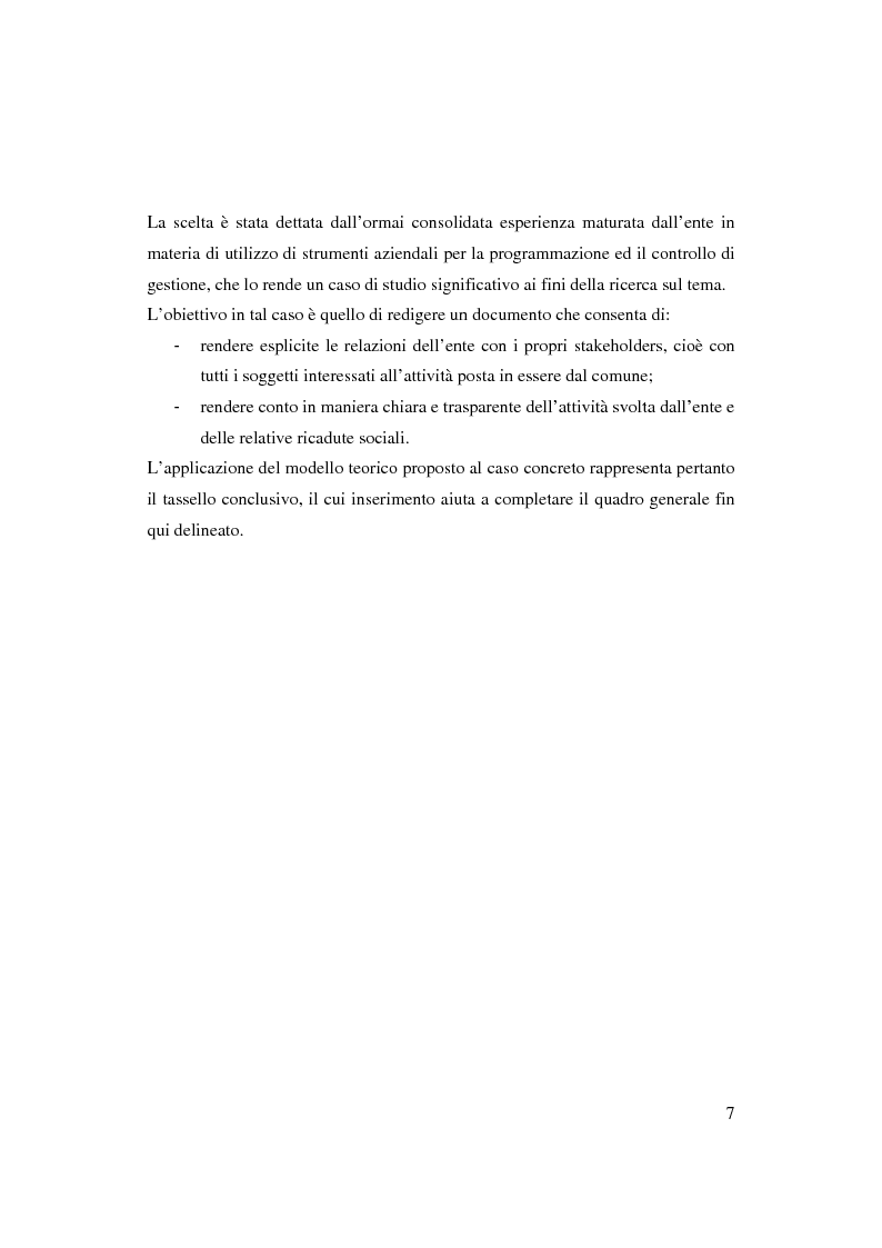 Anteprima della tesi: Bilancio sociale e sistemi di programmazione e controllo negli enti locali, Pagina 4