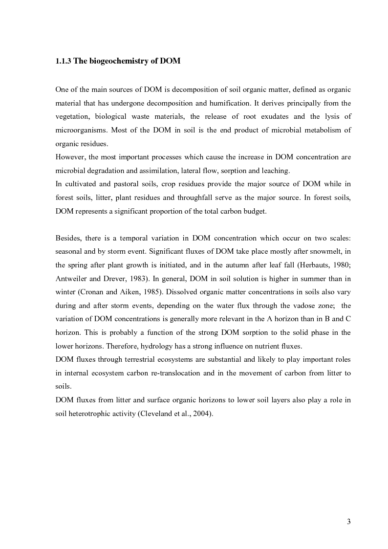Anteprima della tesi: Mineralization of dissolved organic carbon (DOC) and nitrogen (DON) in the soil solution of different forested stands in Flanders, Pagina 7