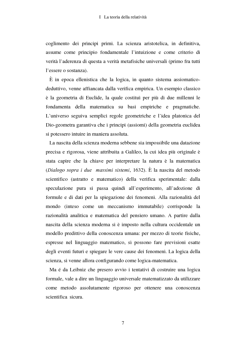 Anteprima della tesi: Epistemologia senza dogmi. Scienza e filosofia in A. Einstein, Pagina 10