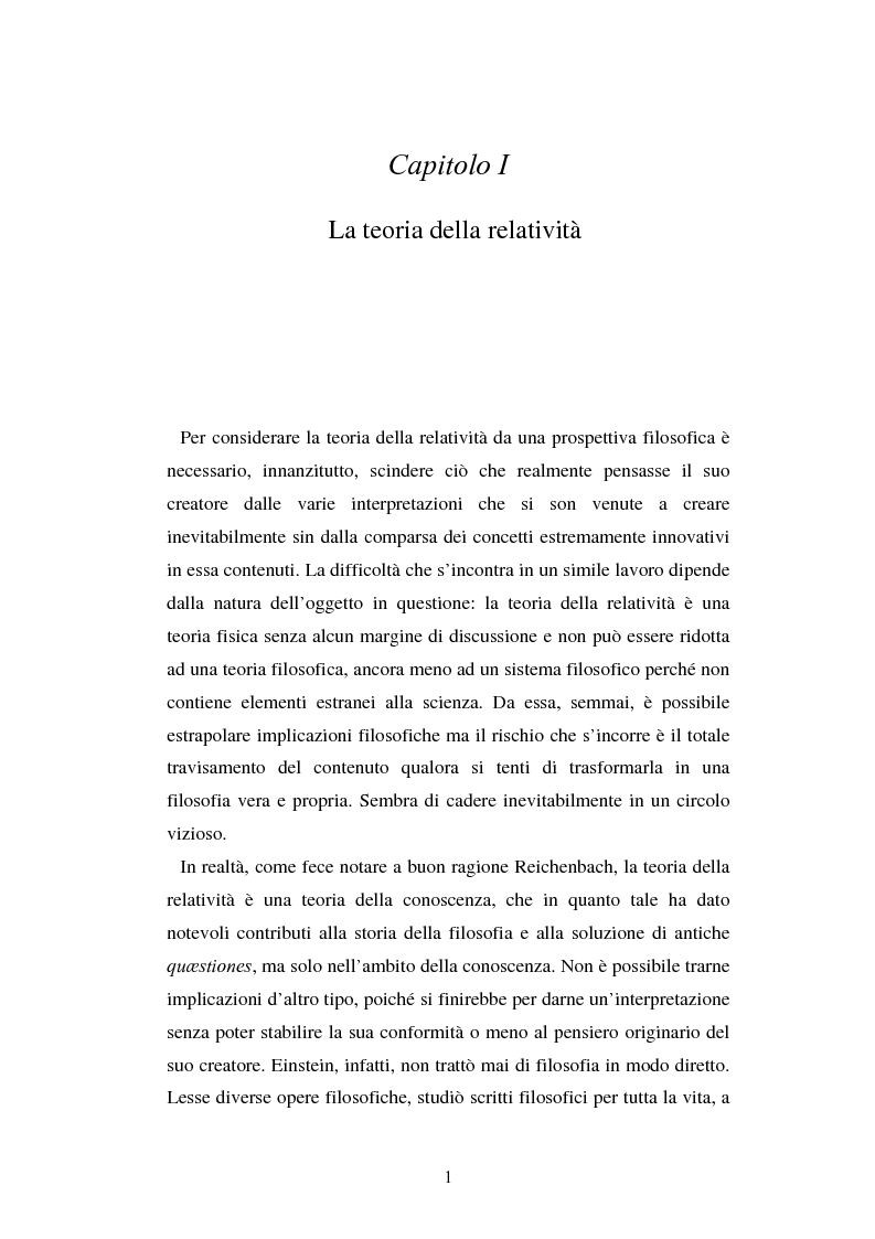 Anteprima della tesi: Epistemologia senza dogmi. Scienza e filosofia in A. Einstein, Pagina 4