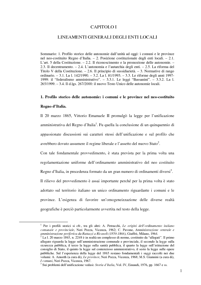 Anteprima della tesi: Associazionismo comunale e competitività territoriale. La gestione consortile dei servizi., Pagina 7