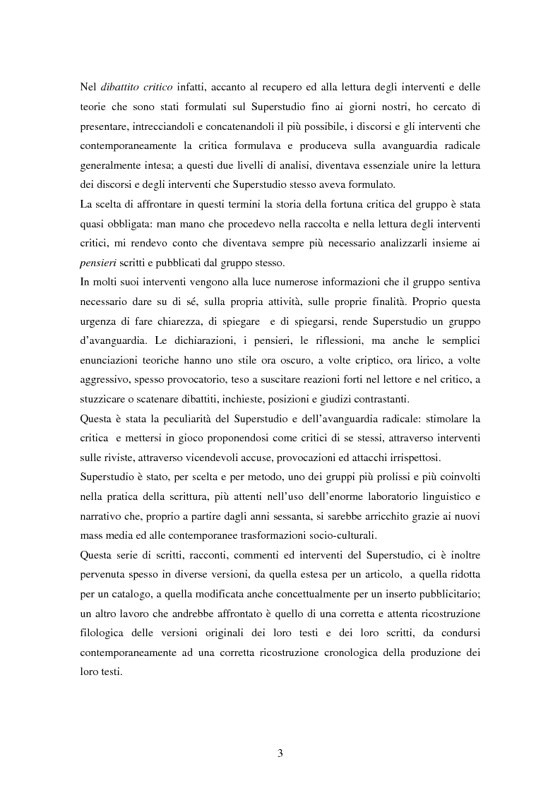 Anteprima della tesi: Superstudio - Progetti e pensieri 1966-1978, Pagina 3
