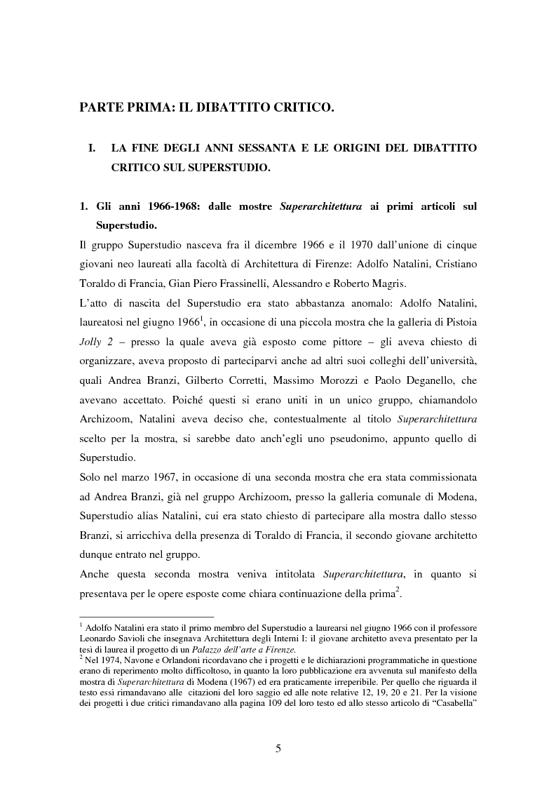 Anteprima della tesi: Superstudio - Progetti e pensieri 1966-1978, Pagina 5