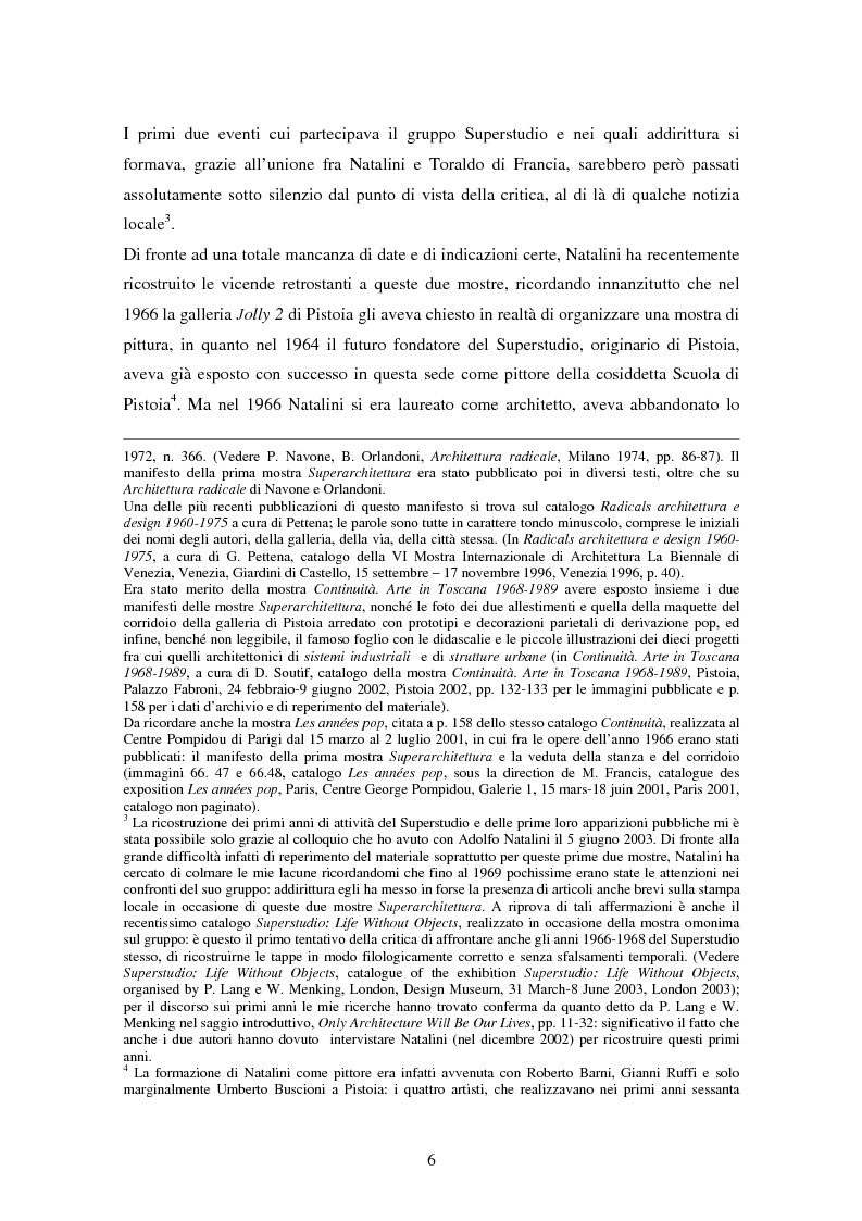 Anteprima della tesi: Superstudio - Progetti e pensieri 1966-1978, Pagina 6