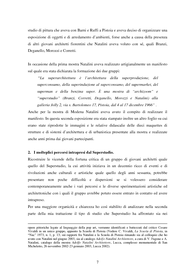 Anteprima della tesi: Superstudio - Progetti e pensieri 1966-1978, Pagina 7
