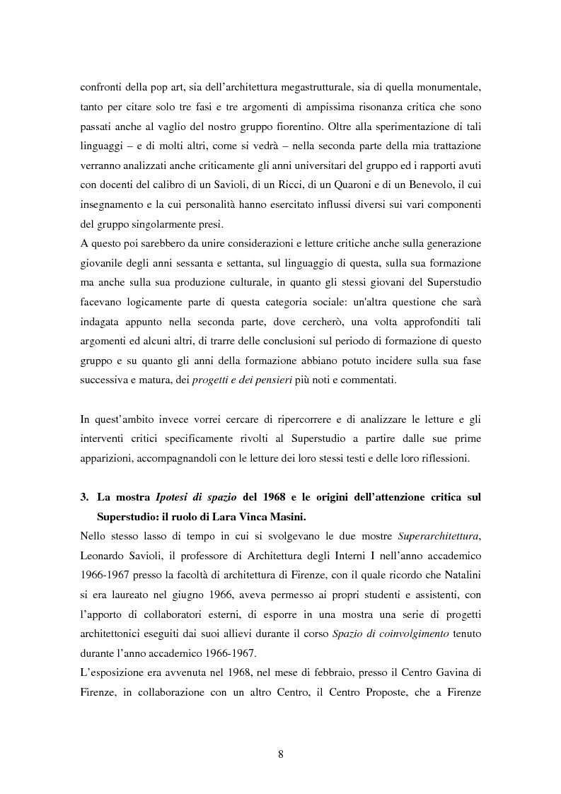 Anteprima della tesi: Superstudio - Progetti e pensieri 1966-1978, Pagina 8