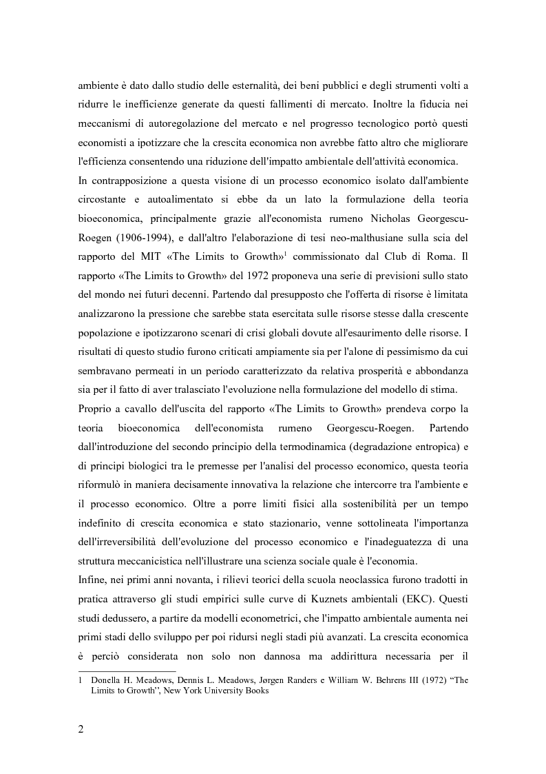 Anteprima della tesi: Teoria bioeconomica e curva di Kuznets ambientale: i flussi di materiale nell'economia statunitense, Pagina 2