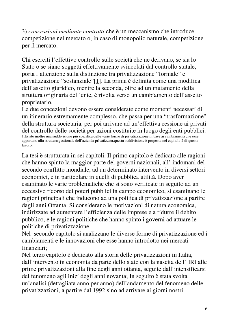Anteprima della tesi: Le privatizzazioni in Italia. Il caso Enel, Pagina 3