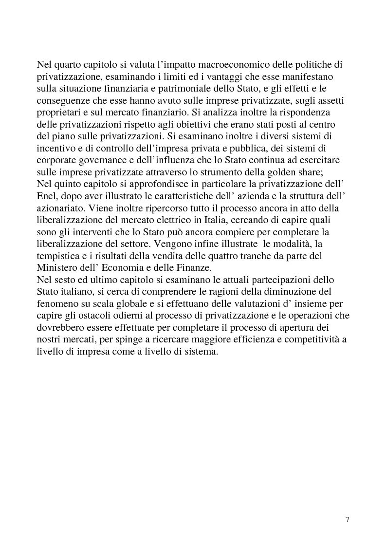 Anteprima della tesi: Le privatizzazioni in Italia. Il caso Enel, Pagina 4