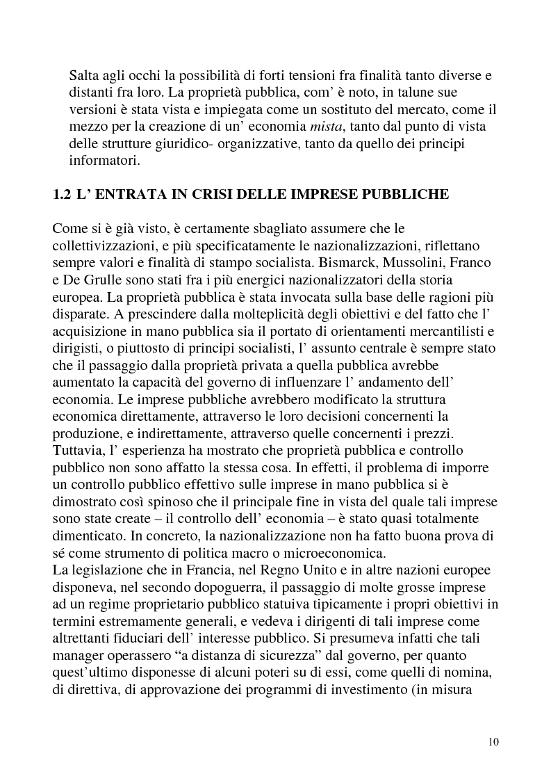 Anteprima della tesi: Le privatizzazioni in Italia. Il caso Enel, Pagina 7
