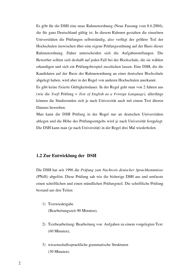 Anteprima della tesi: Das Renmin-Projekt der Universität Duisburg-Essen. Vergleich zwischen DSH und TestDaF, Pagina 9