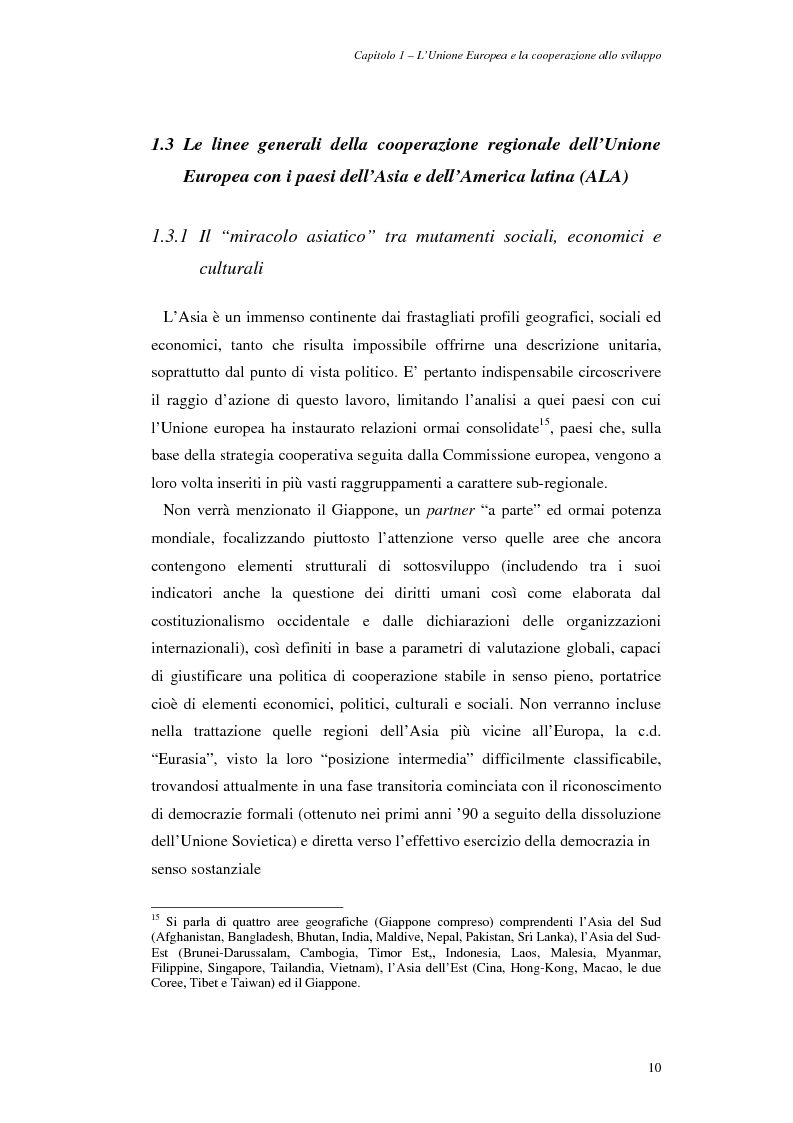 Anteprima della tesi: La cooperazione allo sviluppo dell'Unione europea con l'Asia, Pagina 10