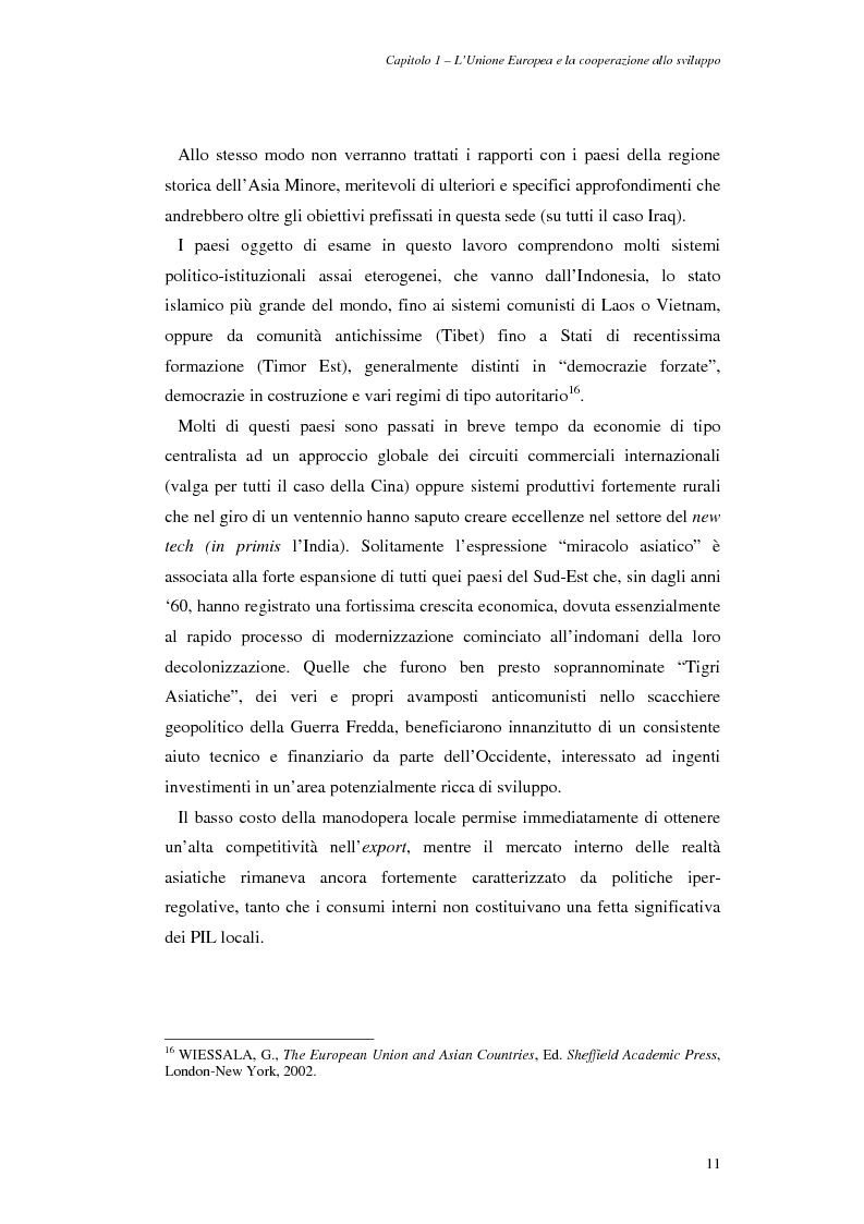 Anteprima della tesi: La cooperazione allo sviluppo dell'Unione europea con l'Asia, Pagina 11