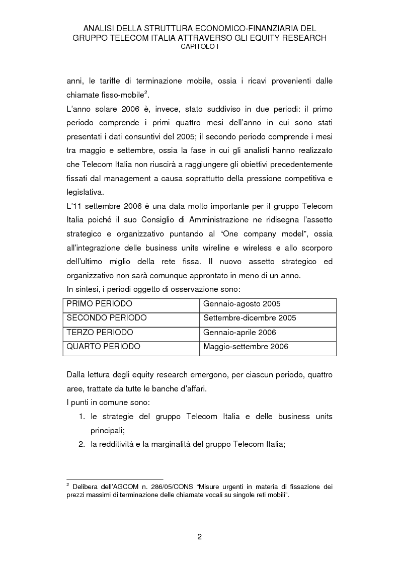 Anteprima della tesi: La struttura economico-finanziaria del gruppo Telecom Italia: un'analisi della comunicazione economico-finanziaria, Pagina 2