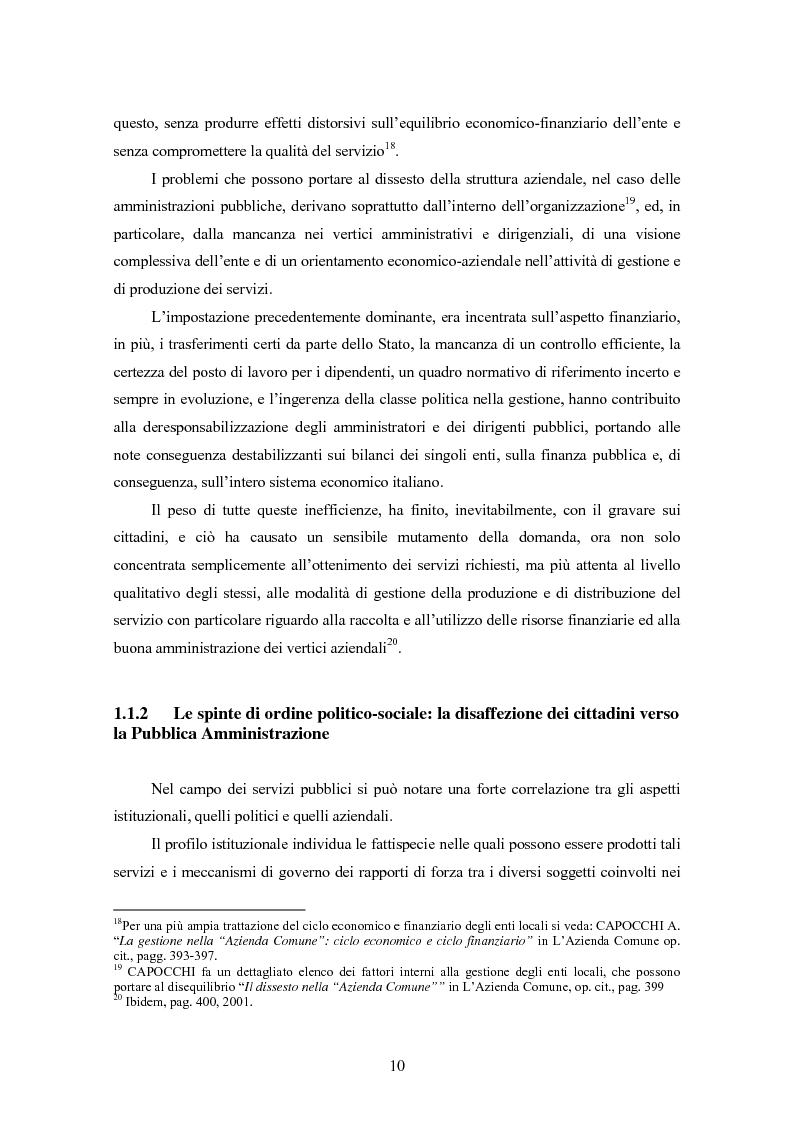 Anteprima della tesi: La certificazione di qualità negli Enti Locali: l'esperienza d'avanguardia della Provincia di Ferrara, Pagina 11
