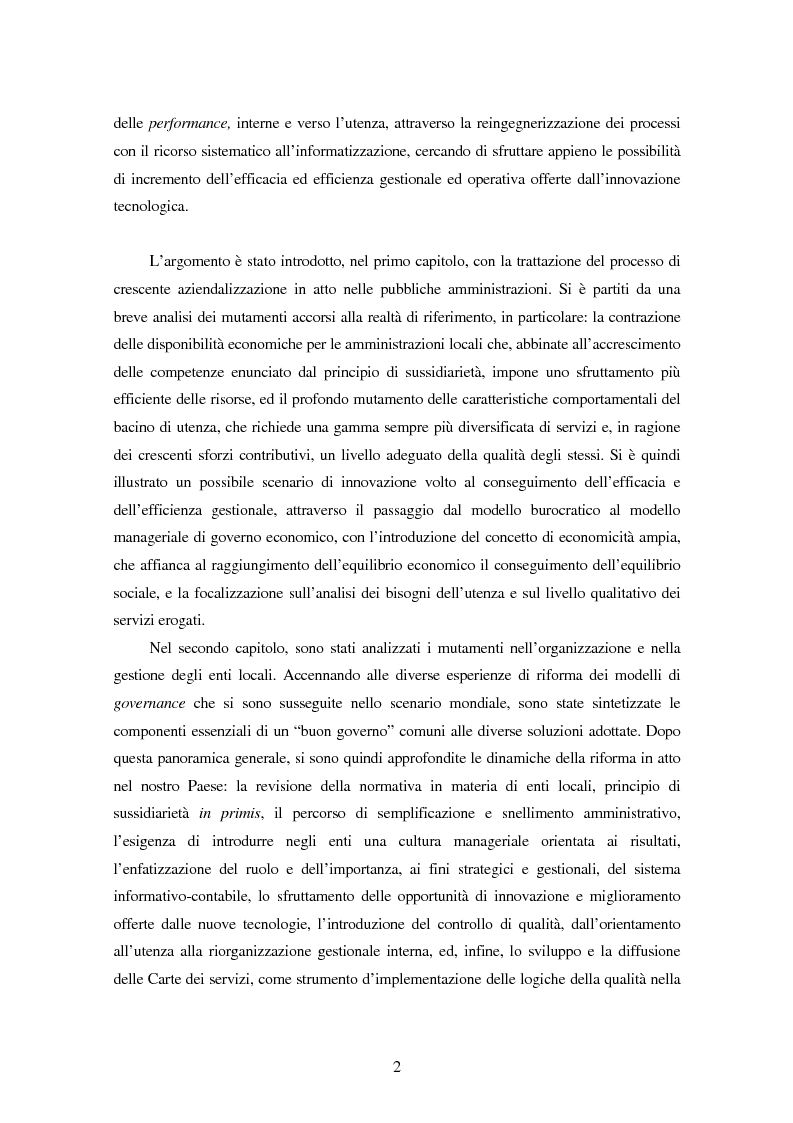 Anteprima della tesi: La certificazione di qualità negli Enti Locali: l'esperienza d'avanguardia della Provincia di Ferrara, Pagina 2
