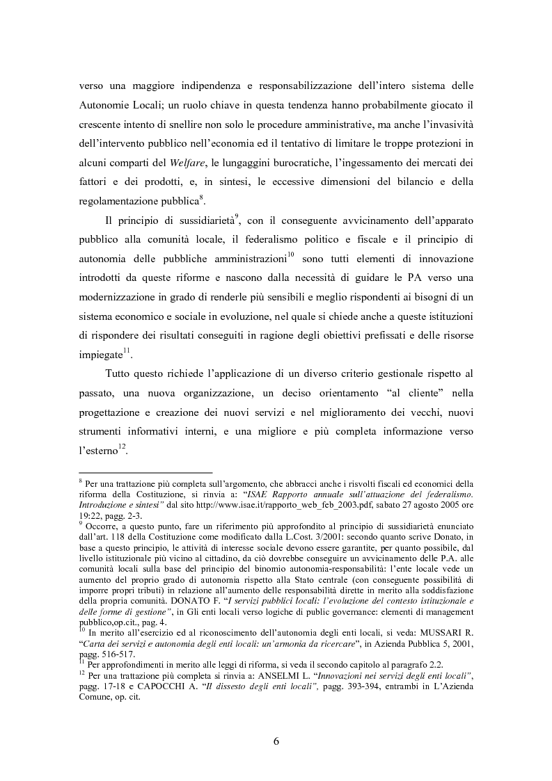 Anteprima della tesi: La certificazione di qualità negli Enti Locali: l'esperienza d'avanguardia della Provincia di Ferrara, Pagina 7