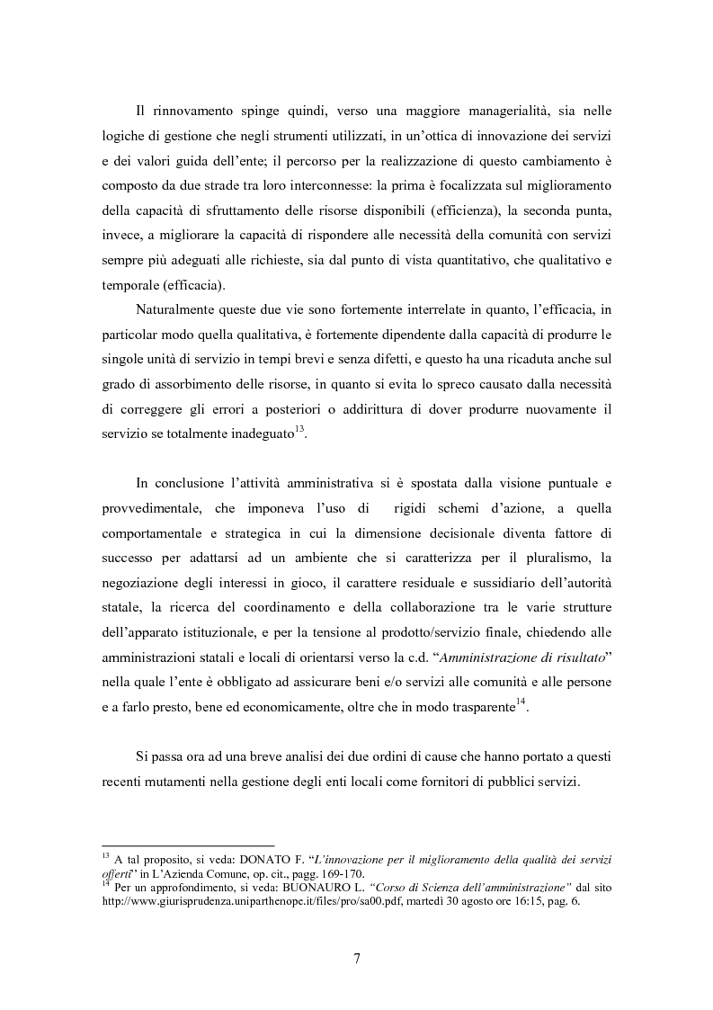 Anteprima della tesi: La certificazione di qualità negli Enti Locali: l'esperienza d'avanguardia della Provincia di Ferrara, Pagina 8