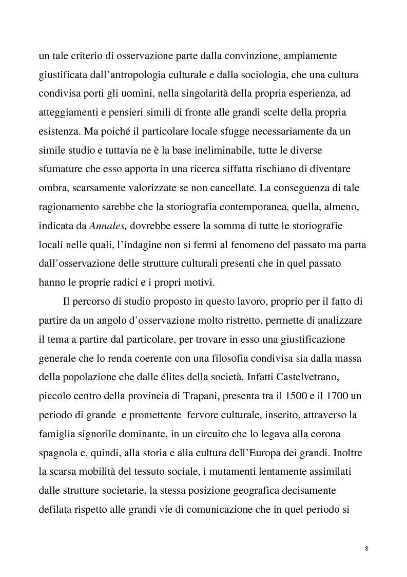 Anteprima della tesi: La luce nella tomba. Fede, ideologie e strategie di fronte alla morte nella Castelvetrano di sec. XVI e XVII, Pagina 3