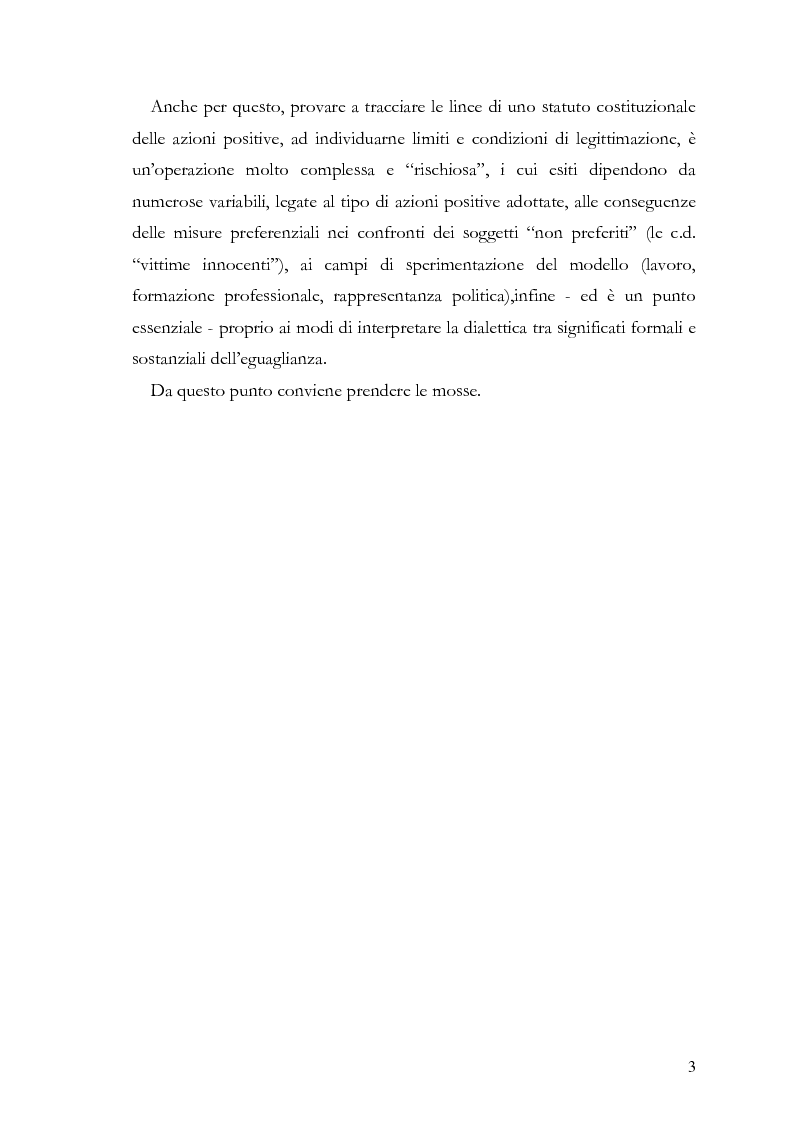 Anteprima della tesi: Azioni positive e rappresentanza politica: il problema delle “quote rosa”, Pagina 3