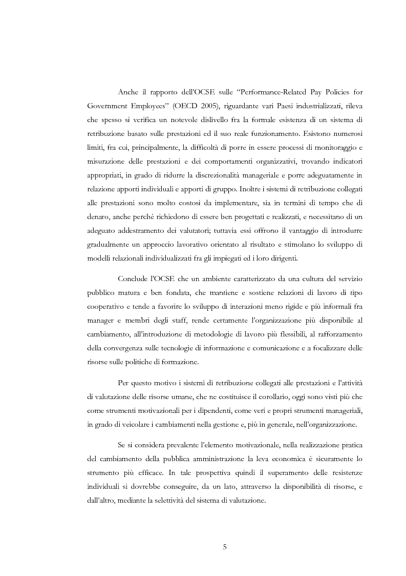 Anteprima della tesi: La valutazione delle risorse umane negli enti locali: il caso del Comune di Siena, Pagina 5