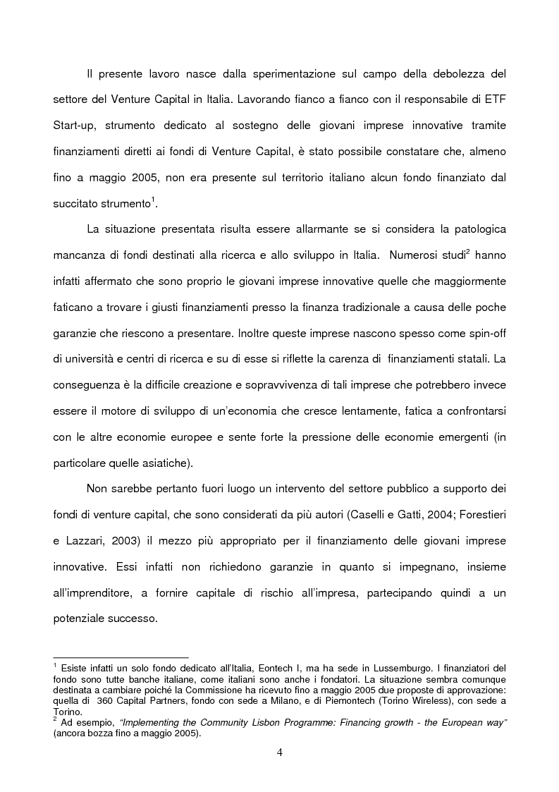 Anteprima della tesi: Il ruolo della Commissione Europea nell'attrazione di capitali sul territorio nazionale tramite strumenti finanziari innovativi: il Venture Capital e il caso di ETF Start-up, Pagina 4