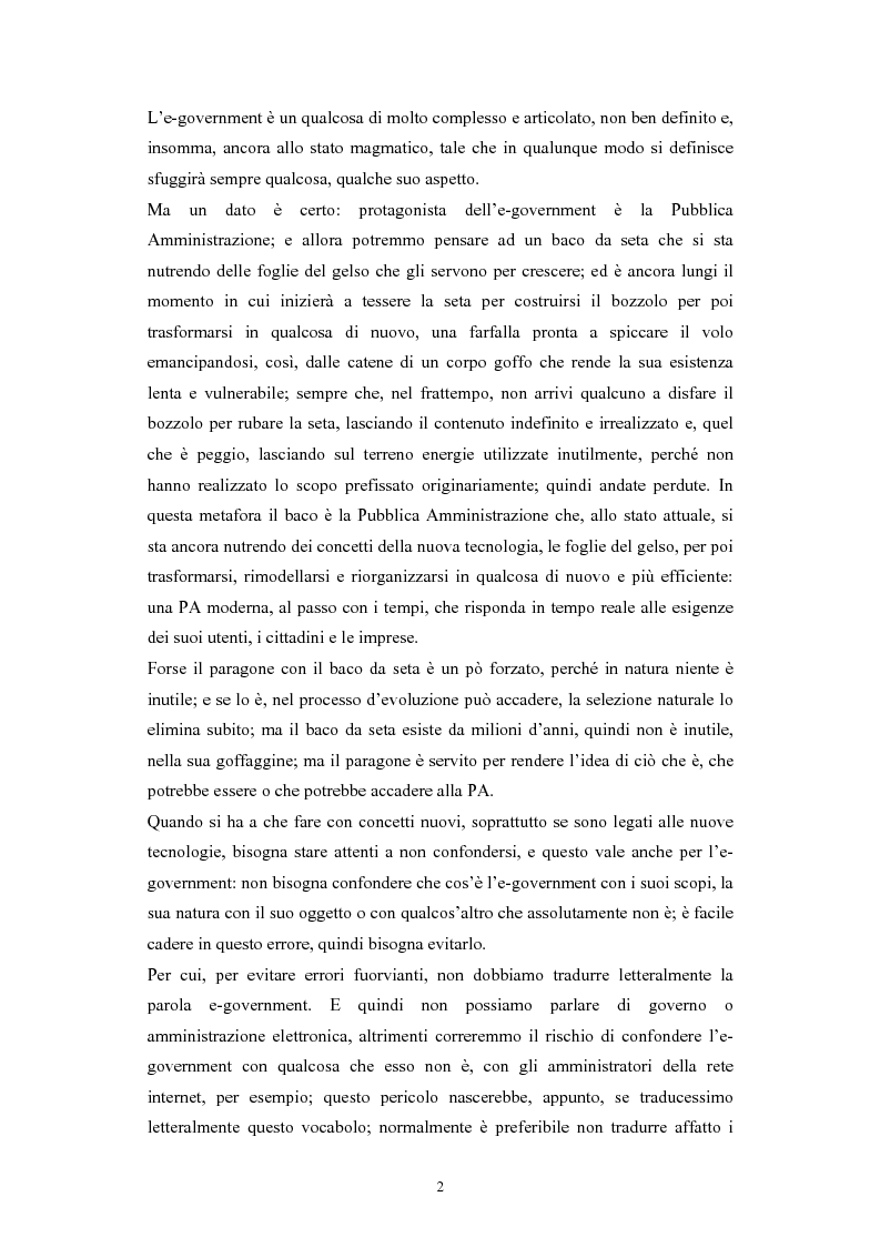 Anteprima della tesi: Politiche comunitarie, statali e regionali in tema di e-government, Pagina 2