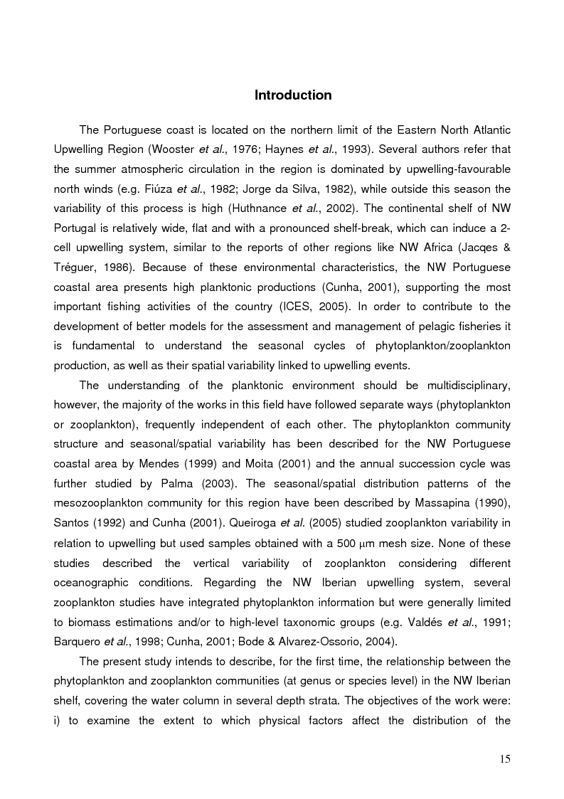 Anteprima della tesi: Dynamics of Phytoplankton and Zooplankton Communities on the Continental Shelf of Northern Portugal, Pagina 4
