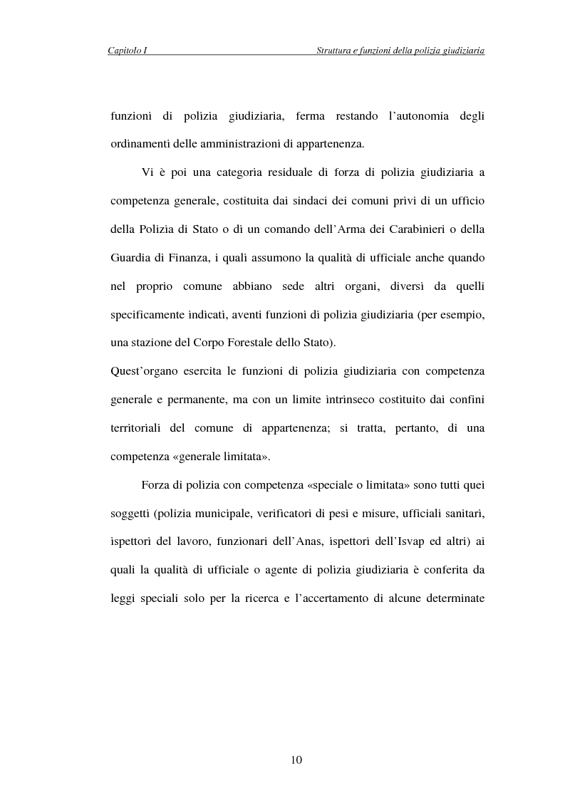 Anteprima della tesi: L'attività di indagine su iniziativa della polizia giudiziaria: profili giuridi e questioni pratiche, Pagina 10