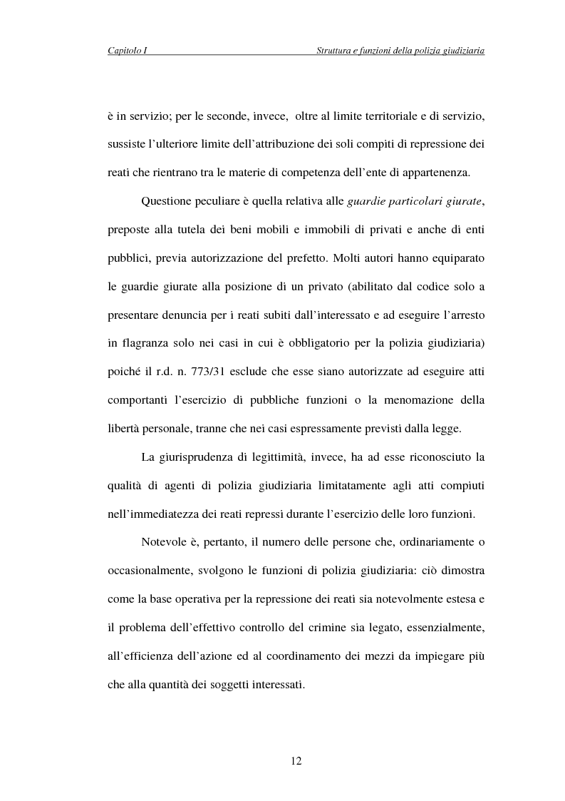 Anteprima della tesi: L'attività di indagine su iniziativa della polizia giudiziaria: profili giuridi e questioni pratiche, Pagina 12