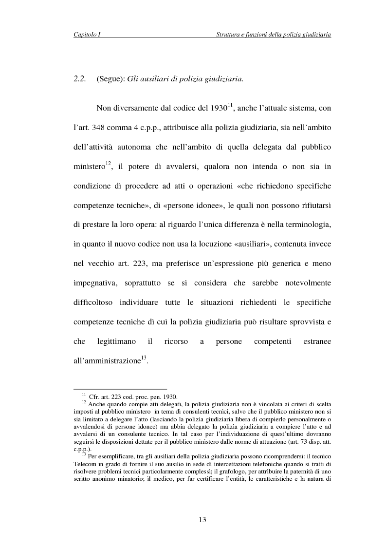 Anteprima della tesi: L'attività di indagine su iniziativa della polizia giudiziaria: profili giuridi e questioni pratiche, Pagina 13
