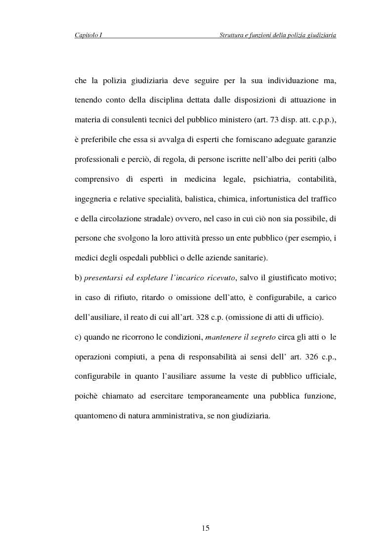 Anteprima della tesi: L'attività di indagine su iniziativa della polizia giudiziaria: profili giuridi e questioni pratiche, Pagina 15
