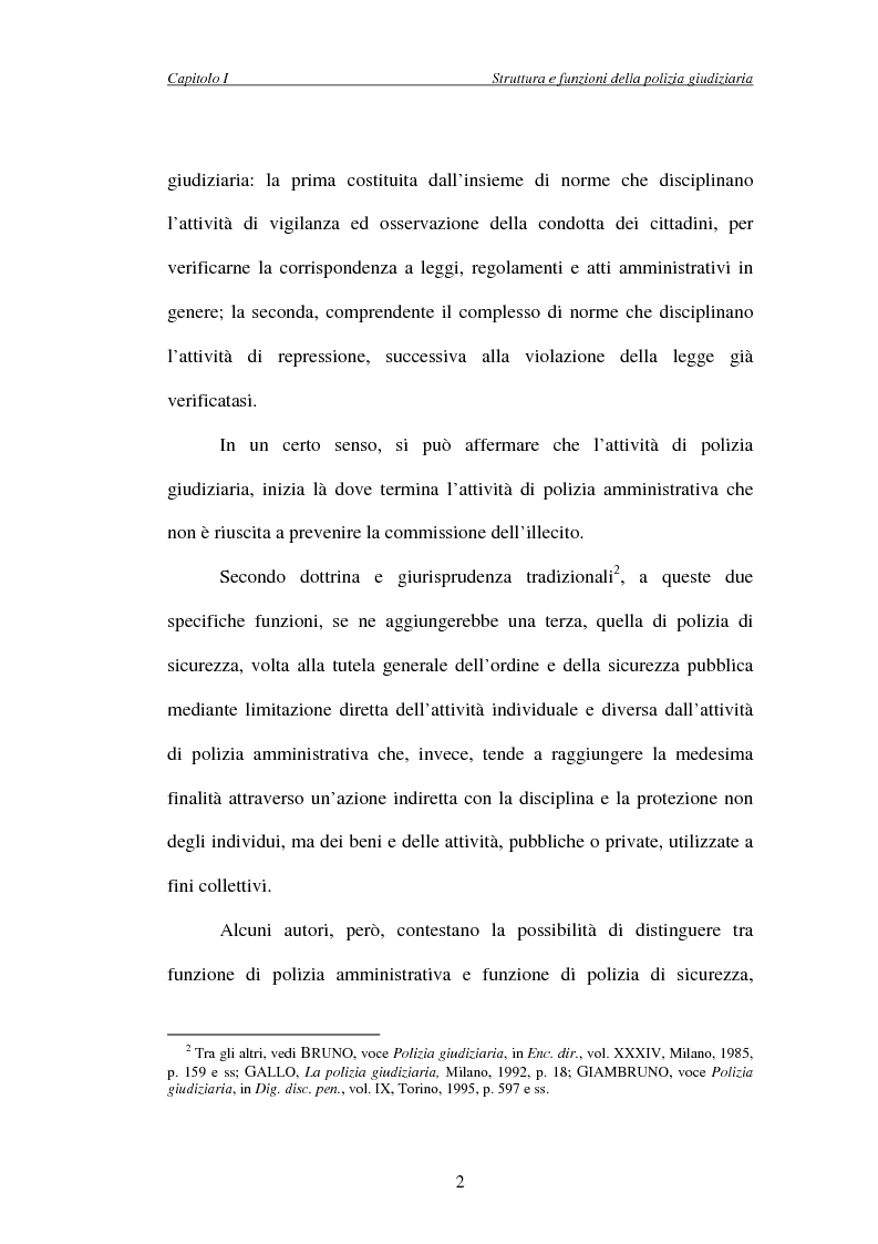 Anteprima della tesi: L'attività di indagine su iniziativa della polizia giudiziaria: profili giuridi e questioni pratiche, Pagina 2