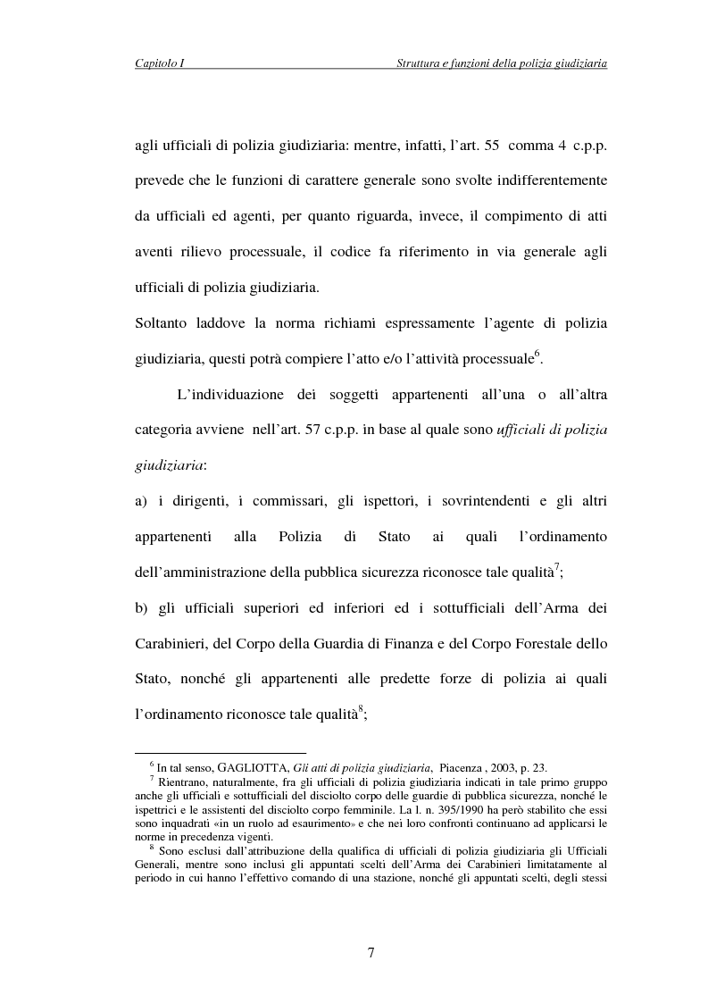 Anteprima della tesi: L'attività di indagine su iniziativa della polizia giudiziaria: profili giuridi e questioni pratiche, Pagina 7
