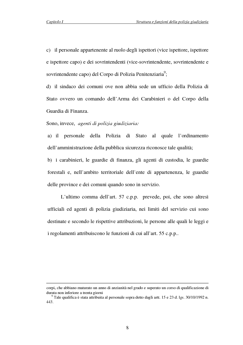 Anteprima della tesi: L'attività di indagine su iniziativa della polizia giudiziaria: profili giuridi e questioni pratiche, Pagina 8