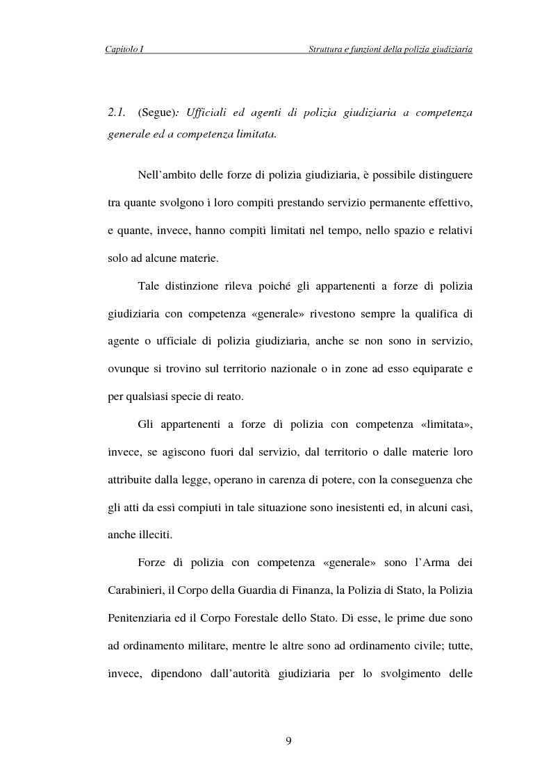 Anteprima della tesi: L'attività di indagine su iniziativa della polizia giudiziaria: profili giuridi e questioni pratiche, Pagina 9
