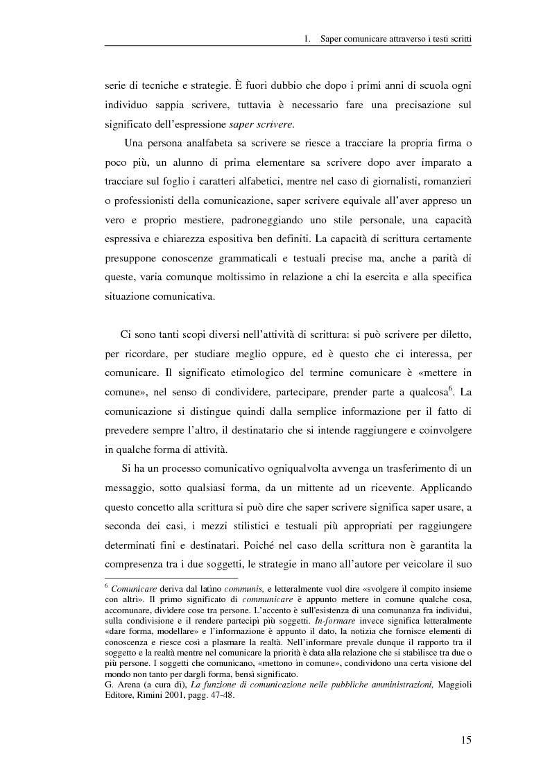 Anteprima della tesi: Questione di stile. Scrivere per capire e farsi capire all'interno della Pubblica Amministrazione, Pagina 11