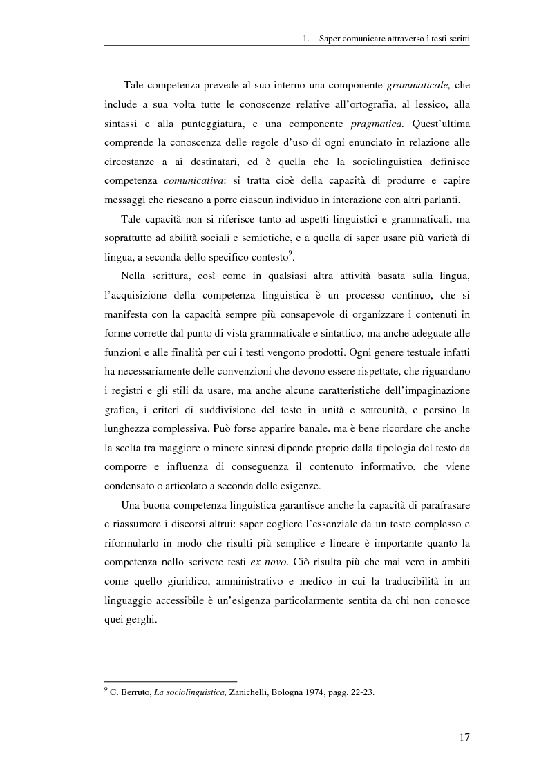 Anteprima della tesi: Questione di stile. Scrivere per capire e farsi capire all'interno della Pubblica Amministrazione, Pagina 13