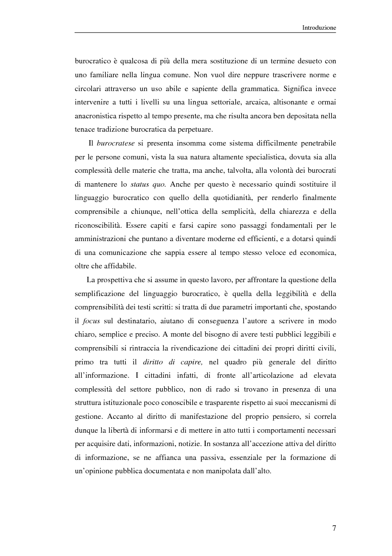 Anteprima della tesi: Questione di stile. Scrivere per capire e farsi capire all'interno della Pubblica Amministrazione, Pagina 3