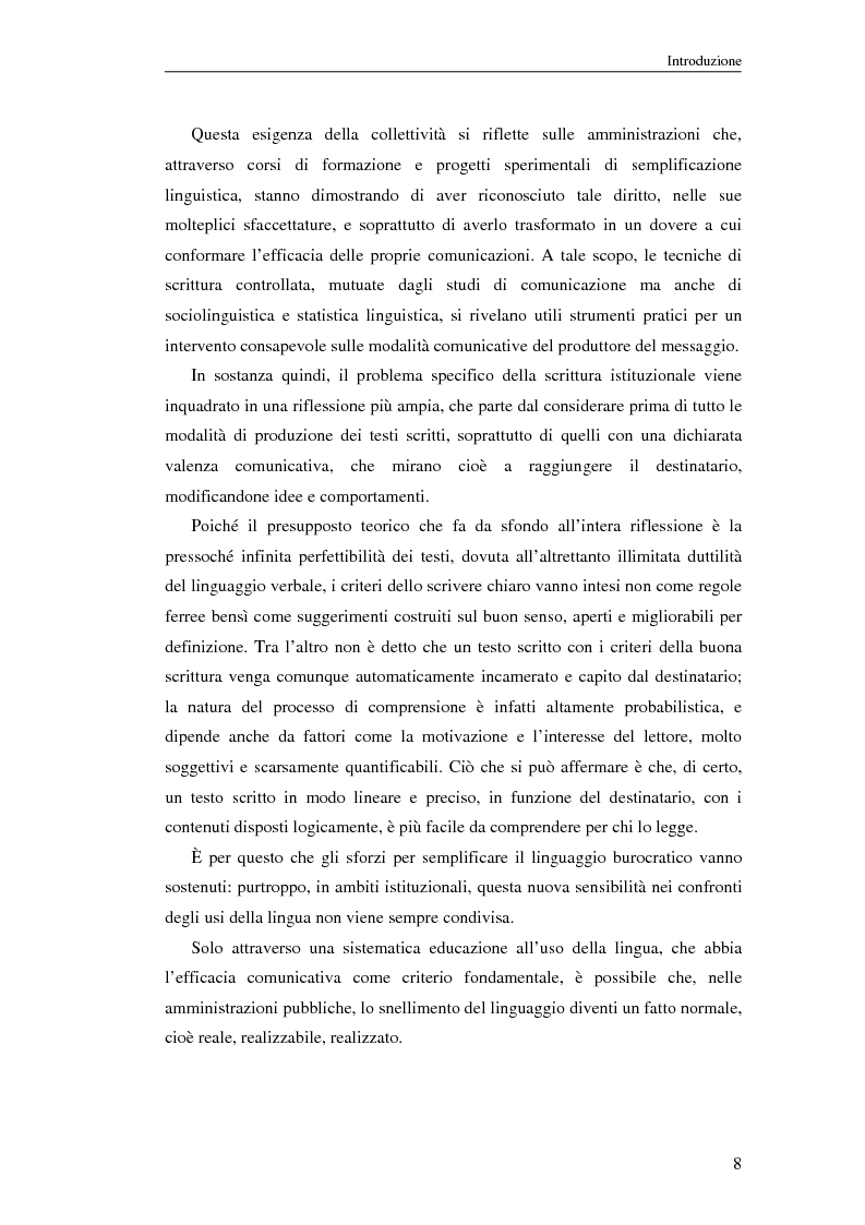 Anteprima della tesi: Questione di stile. Scrivere per capire e farsi capire all'interno della Pubblica Amministrazione, Pagina 4
