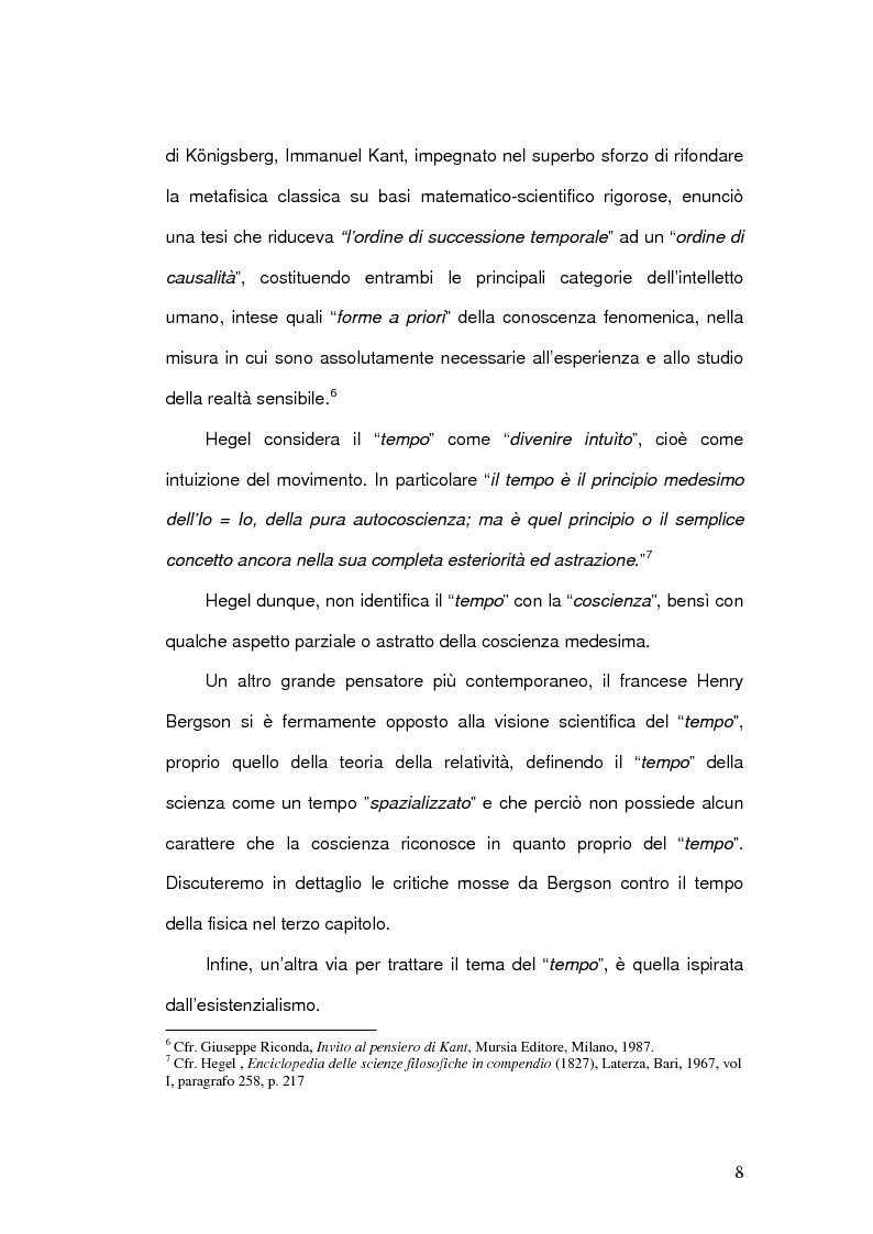 Anteprima della tesi: Il Concetto di tempo nella Teoria della Relatività di Einstein e le sue conseguenze filosofiche, Pagina 8
