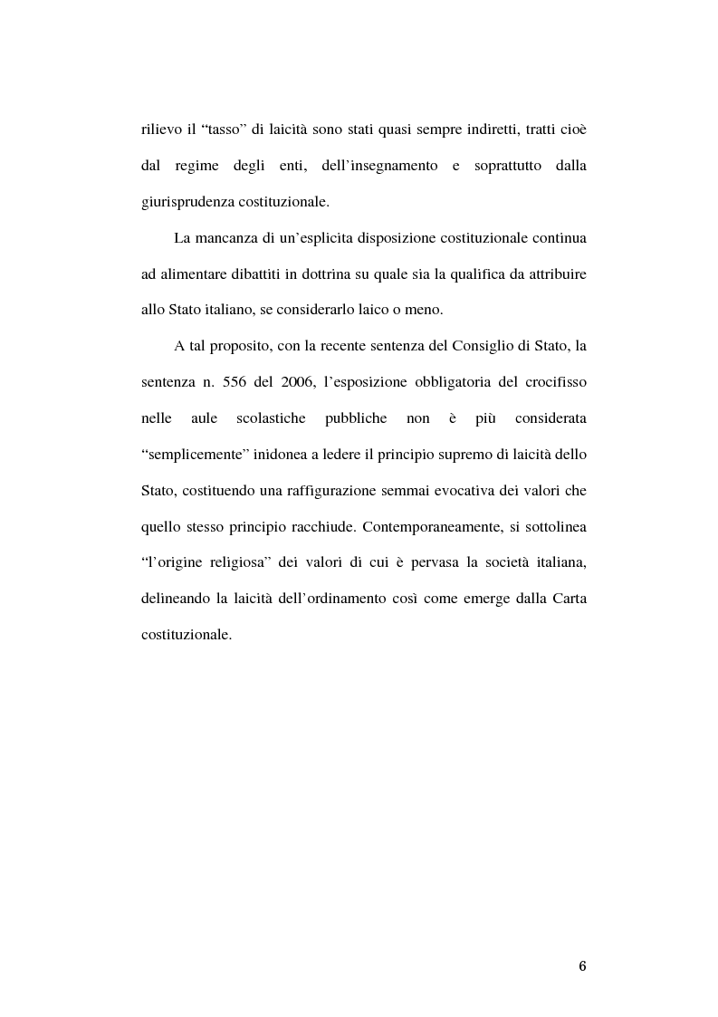 Anteprima della tesi: Simboli religiosi: esposizione del crocifisso alla luce della recente giurisprudenza, Pagina 4