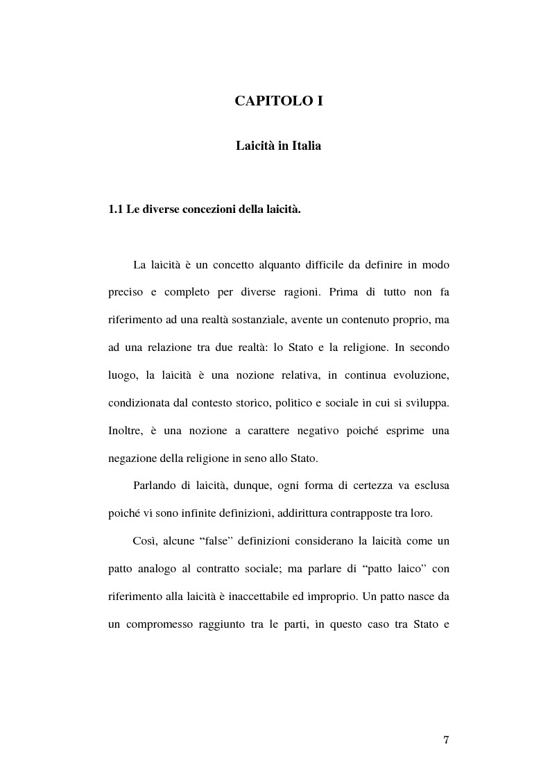 Anteprima della tesi: Simboli religiosi: esposizione del crocifisso alla luce della recente giurisprudenza, Pagina 5
