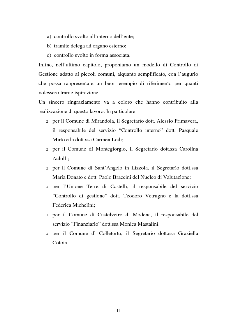 Anteprima della tesi: Il Controllo di Gestione negli Enti Locali minori, Pagina 2