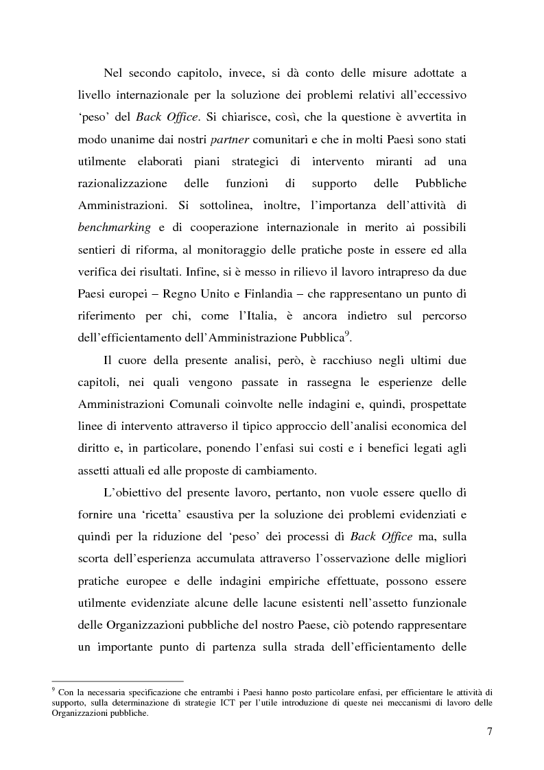 Anteprima della tesi: Analisi di impatto dell’efficientamento del Back Office sui costi delle Pubbliche Amministrazioni.Il caso delle Amministrazioni Comunali, Pagina 4